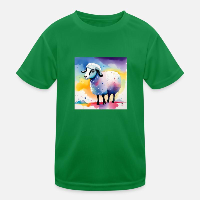 Schäfchen auf der Weide Kinder Funktions-T-Shirt