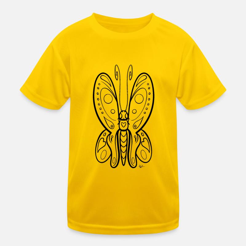 Coloring image butterfly Kids Functional T-Shirt