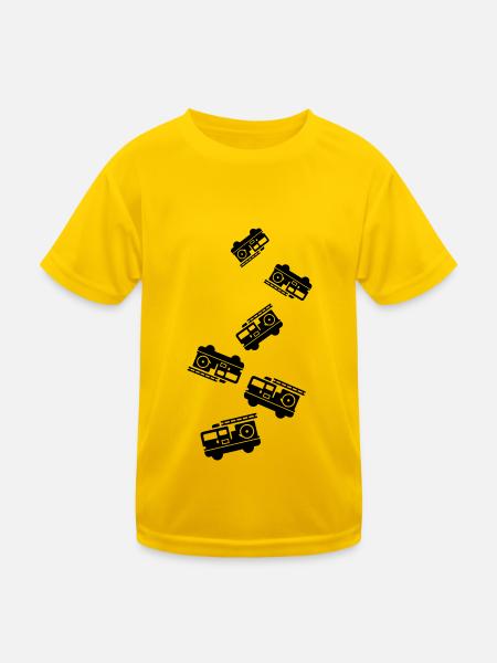 Feuerwehrauto - Kinder Funktions-T-Shirt - Eigelb