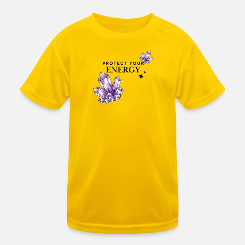 Violet crystal clusters on black Kids Functional T-Shirt
