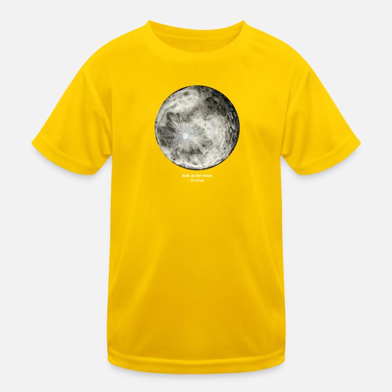 regarde la lune, c'est gratuit (lettres blanches) T-shirt sport Enfant