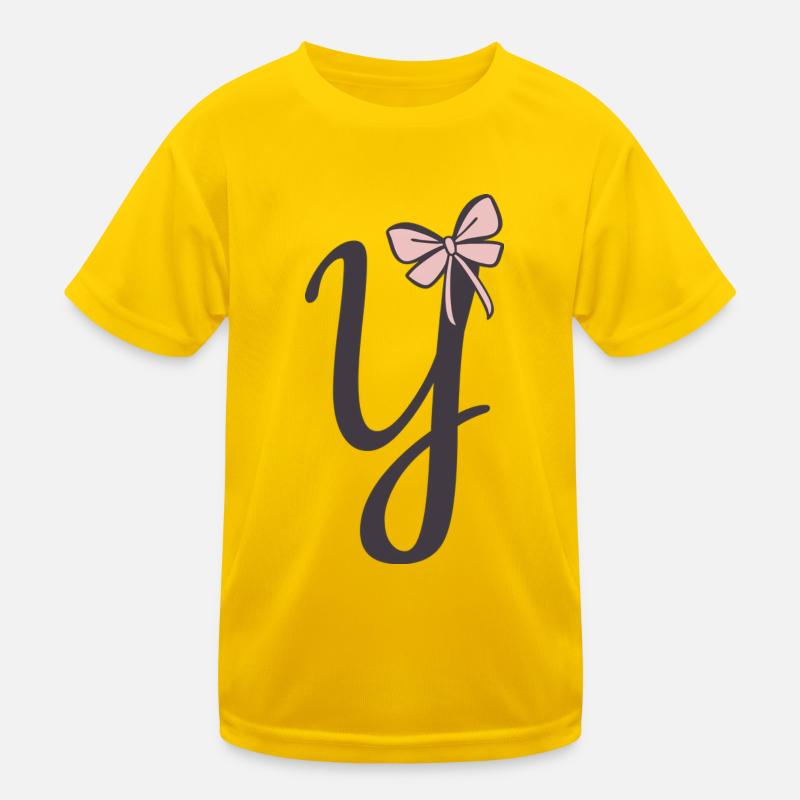 Anfangsbuchstabe Y Schleifchen Kinder Funktions-T-Shirt