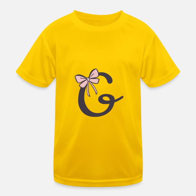 Anfangsbuchstabe G Schleifchen Kinder Funktions-T-Shirt