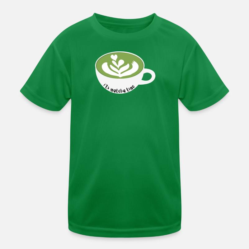 Matcha Zeit Latte Art Becher Kinder Funktions-T-Shirt