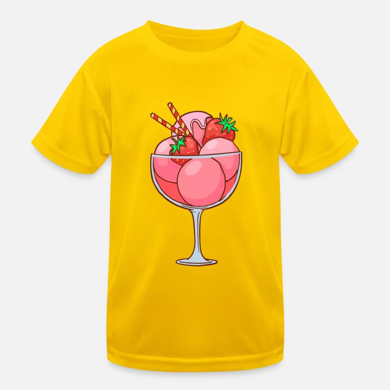 Eis Speiseeis Eiskrem Eiscreme Kugeleis Eisbecher Kinder Funktions-T-Shirt