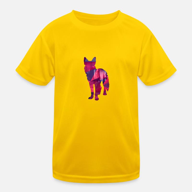 Dog low poly - Hunde Low Poly Design - Kinder Funktions-T-Shirt - Eigelb