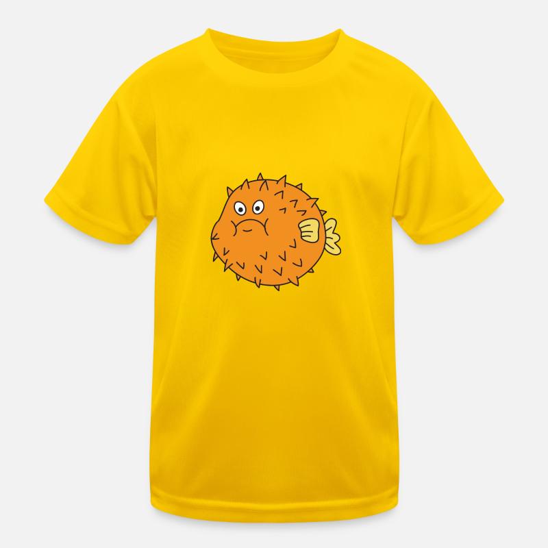 Puffer fish sea ocean under water Kids Functional T-Shirt