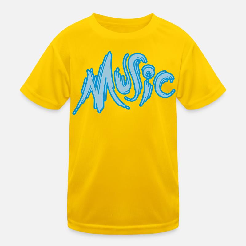 Music - Kinder Funktions-T-Shirt - Eigelb