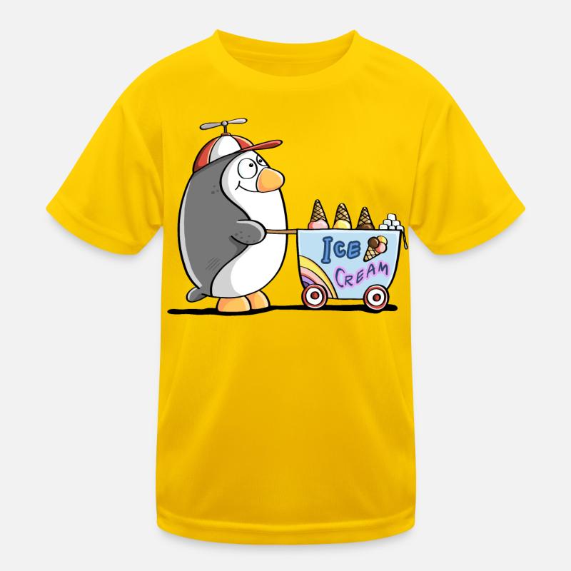 Pinguin Als Eisverkäufer - Eis Kinder Funktions-T-Shirt