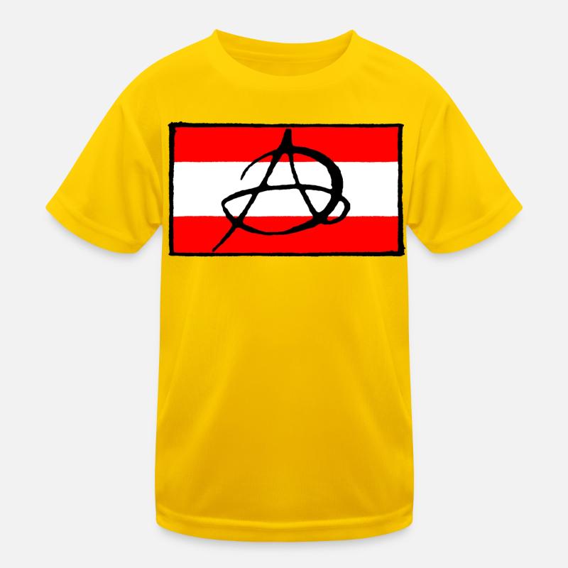 Anarchy icon on red background Kids Functional T-Shirt