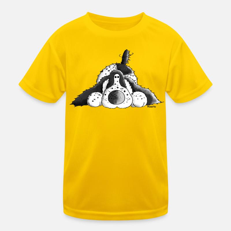 Fröhlicher Cocker Spaniel - Hund - Kinder Funktions-T-Shirt - Eigelb