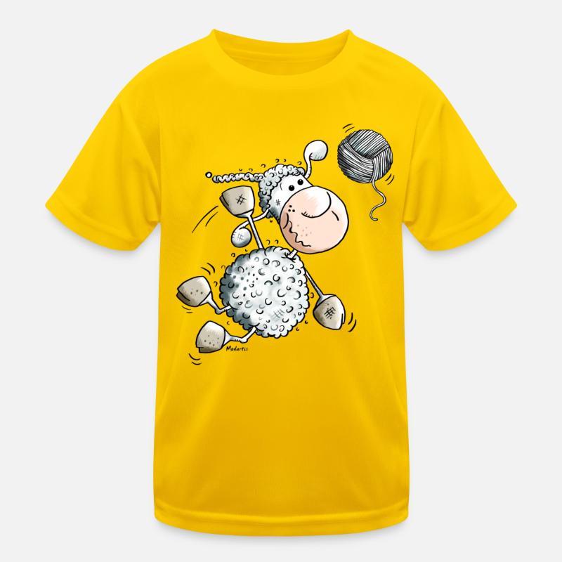 Sportliches Schaf Kinder Funktions-T-Shirt