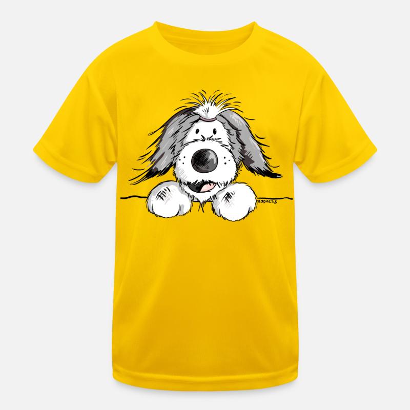 Happy Bearded Collie Kids Functional T-Shirt