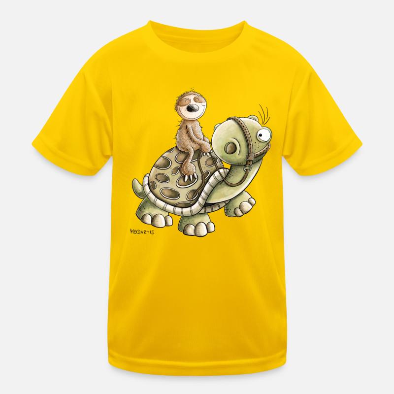 Lazy Sloth Rides Turtle I Chill Break T-shirt sport Enfant