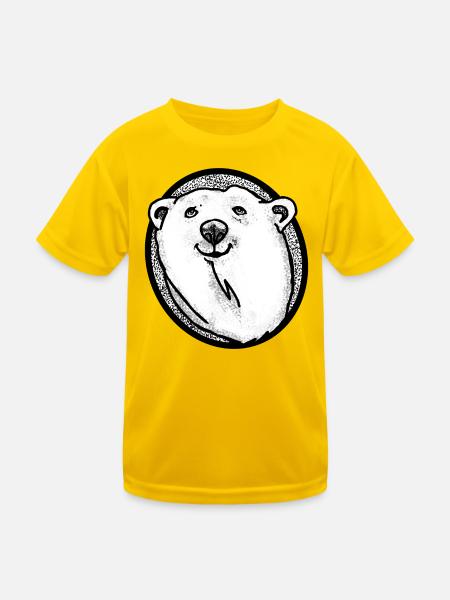 Schmunzelnder Eisbär - Kinder Funktions-T-Shirt - Eigelb