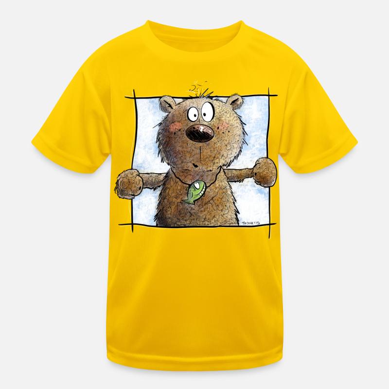 Drolliger Brauner Bär I Wildtier Comic Kinder Funktions-T-Shirt
