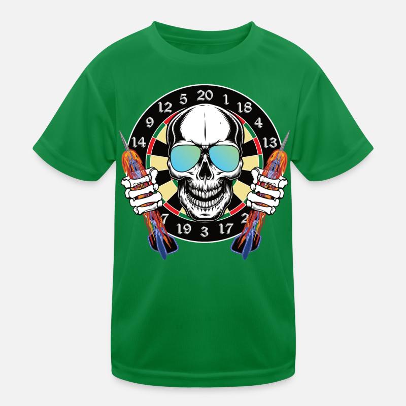 Lunettes de soleil néon en planche de crâne avec disque de fléchettes T-shirt sport Enfant