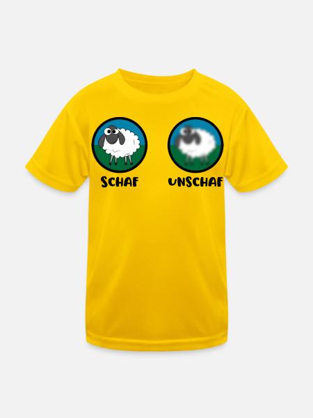 Schaf Unschaf - Kinder Funktions-T-Shirt - Eigelb