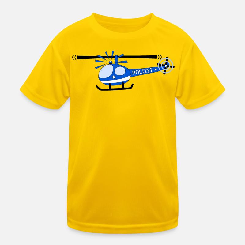 Hubschrauber Polizei Kinder Kinder Funktions-T-Shirt