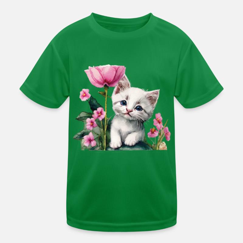 White kitten Kids Functional T-Shirt