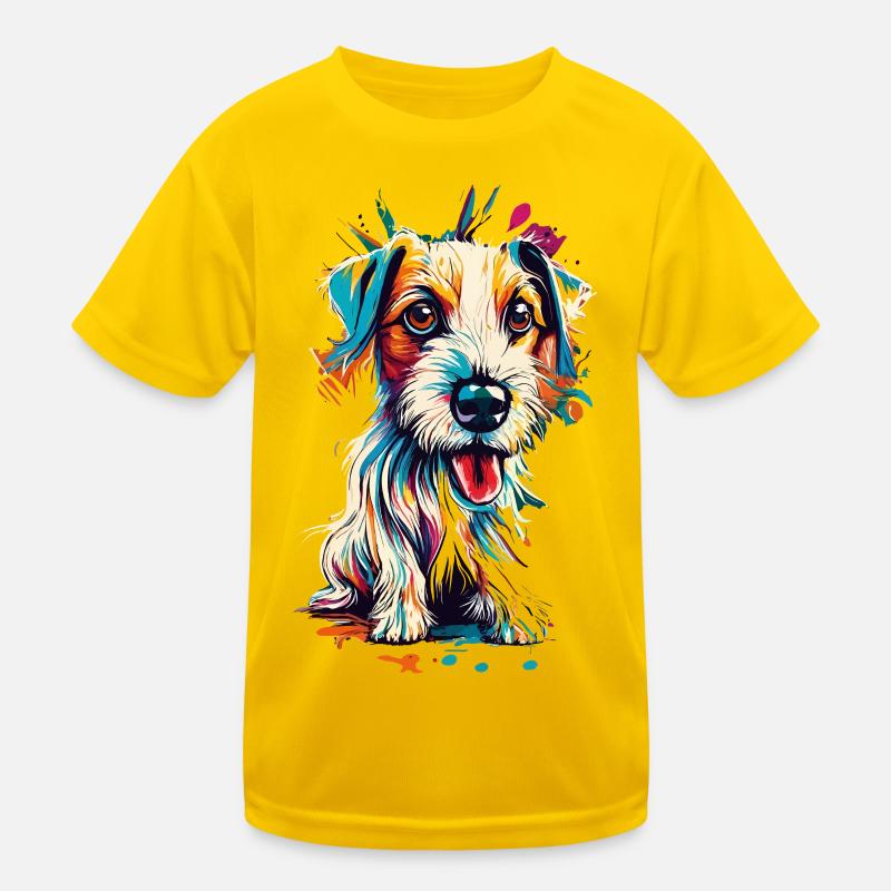 Jack Russel Terrier Farbenfroh - Jack Russel Kinder Funktions-T-Shirt