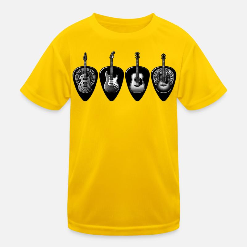 Black & White Guitar Quartet Kids Functional T-Shirt