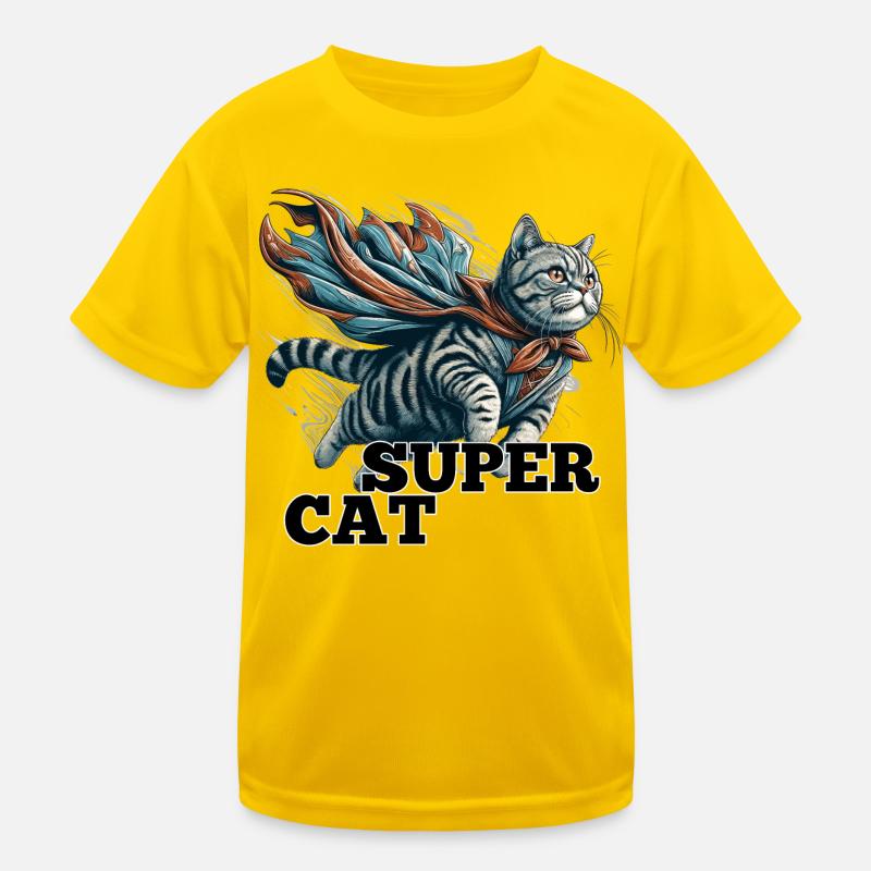 Super Katze Britisch Kurzhaar BKH getigert Kinder Funktions-T-Shirt