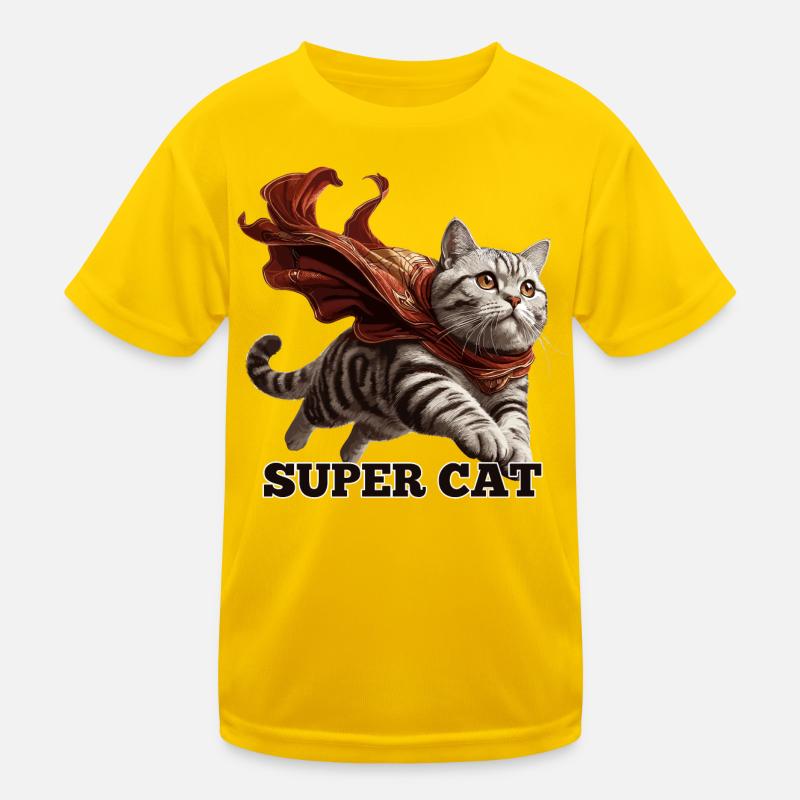 Super Katze Britisch Kurzhaar BKH getigert Kinder Funktions-T-Shirt