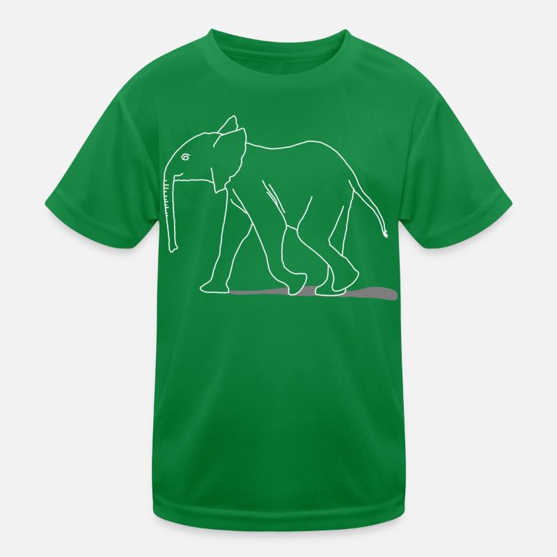 Elephant young, lineart Kids Functional T-Shirt