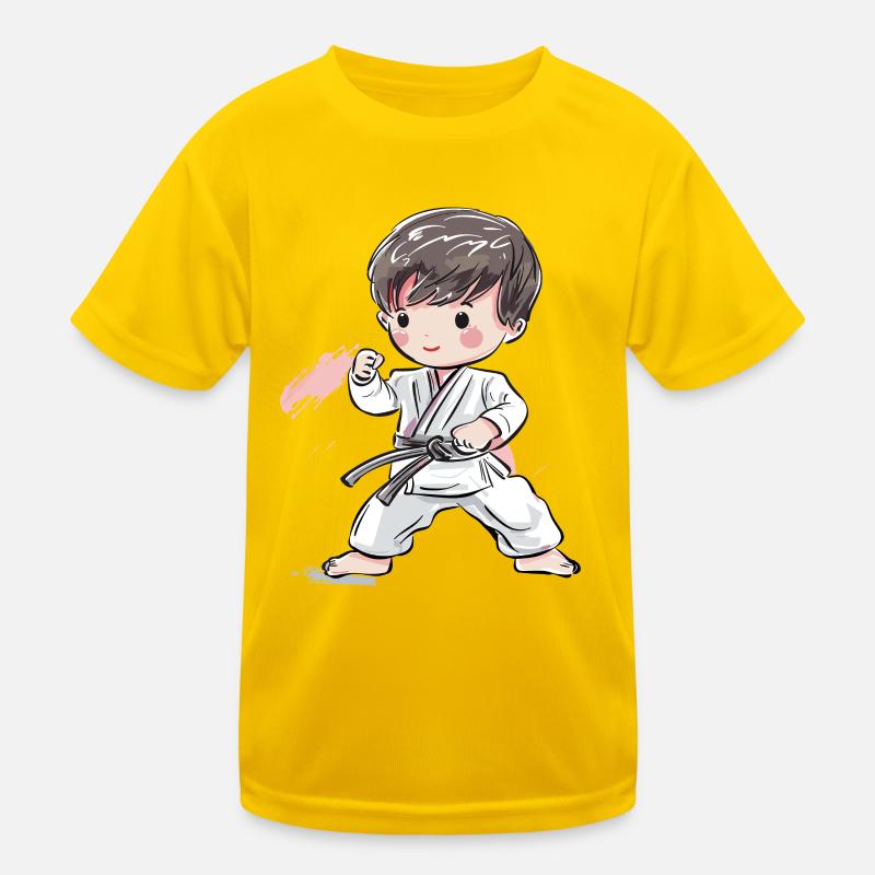Karate Junge Comic Stil Kinder Funktions-T-Shirt