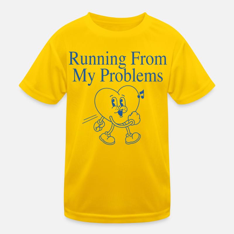 Running Heart – Running From My Problems - Kids Functional T-Shirt - egg yellow