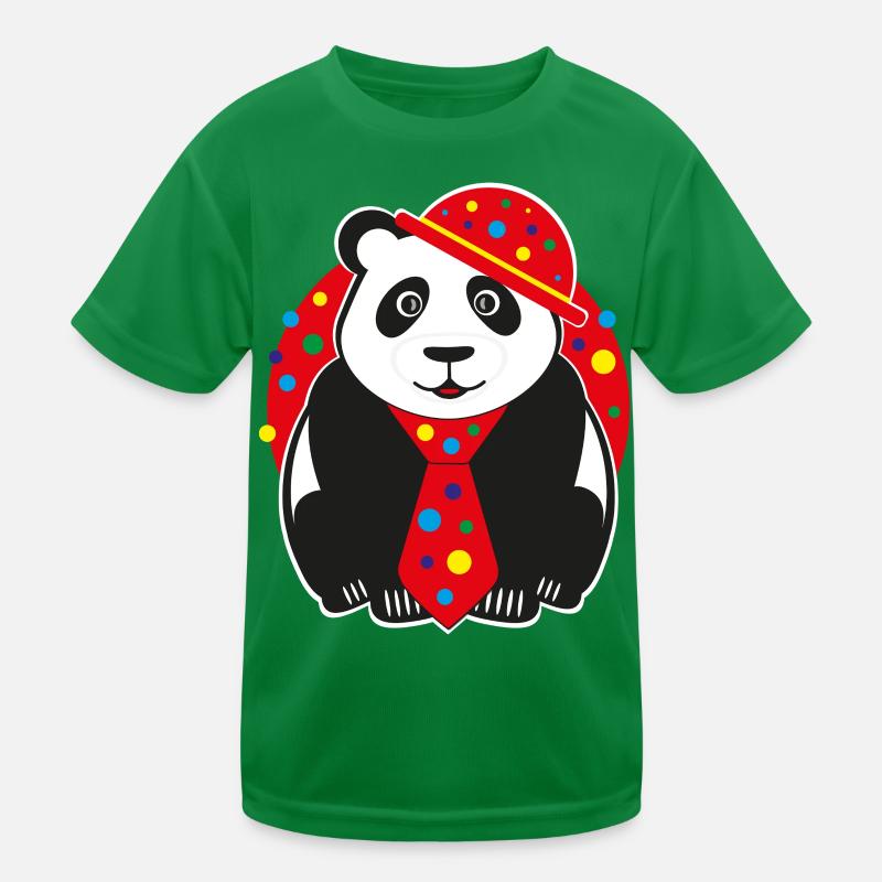Panda mit lustigen Hut, Krawatte und Konfetti. Kinder Funktions-T-Shirt