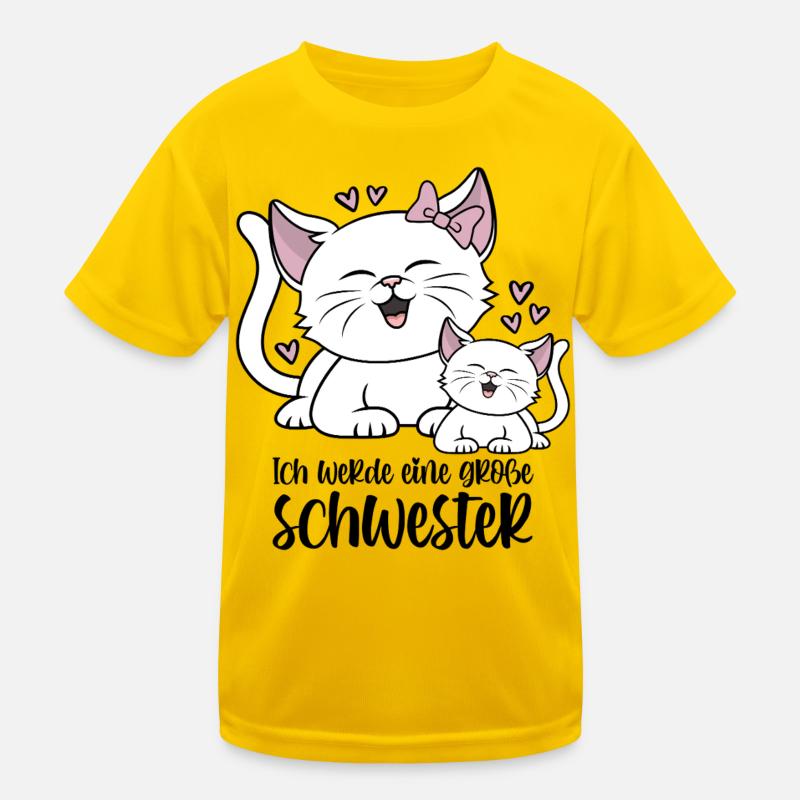Ich werde eine große Schwester - Katzen Baby Katze Kinder Funktions-T-Shirt