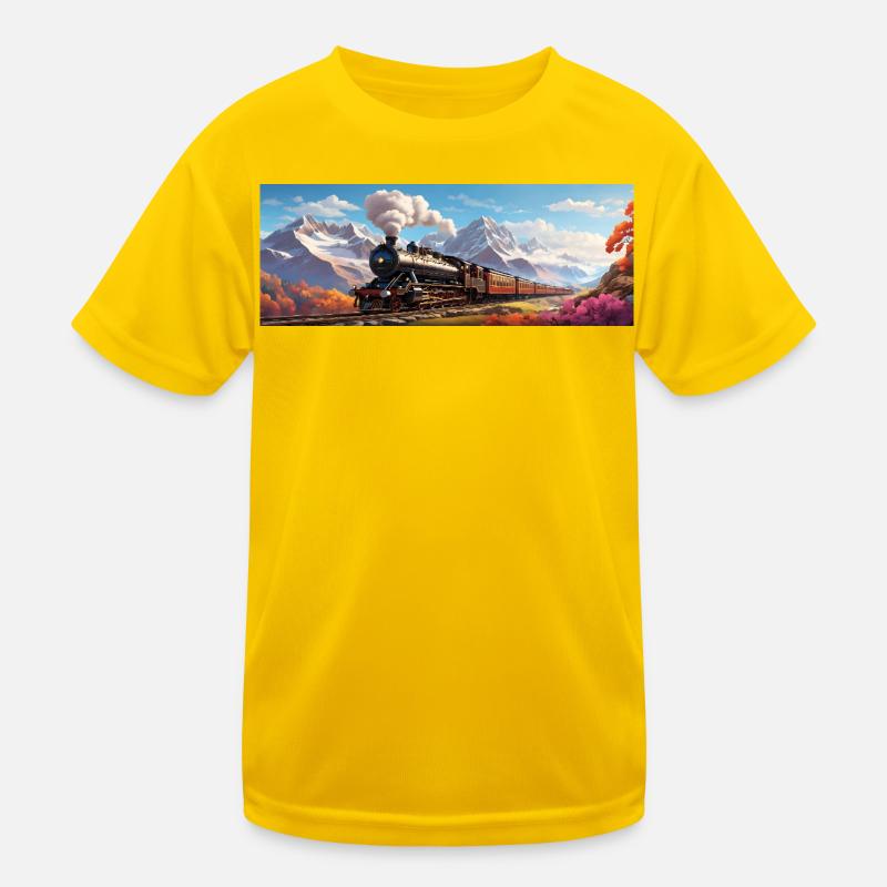Nostalgischer Eisenbahnzug mit Dampflokomotive Kinder Funktions-T-Shirt