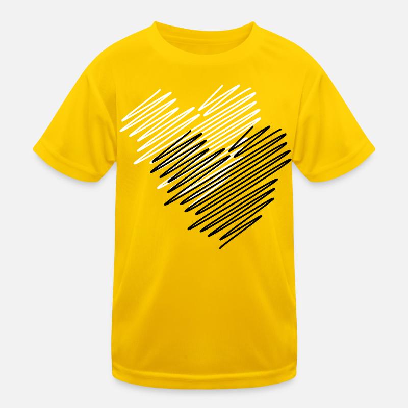 Zwei Herzen Scribble Kinder Funktions-T-Shirt