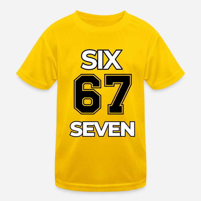 67 Six Seven Typography meme 6 7 Basket funny Kids Functional T-Shirt