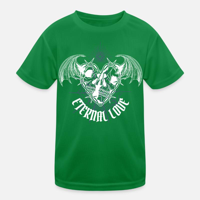 Ewige Liebe Gothic Schädel Kinder Funktions-T-Shirt
