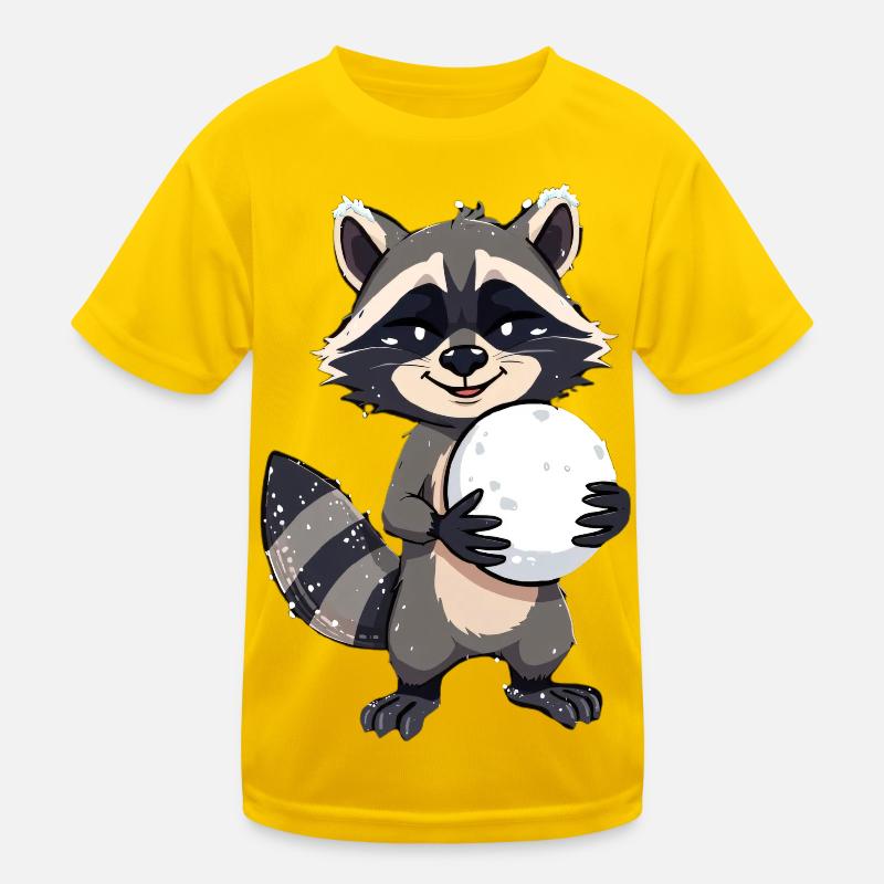 Raton laveur avec une grosse boule de neige T-shirt sport Enfant