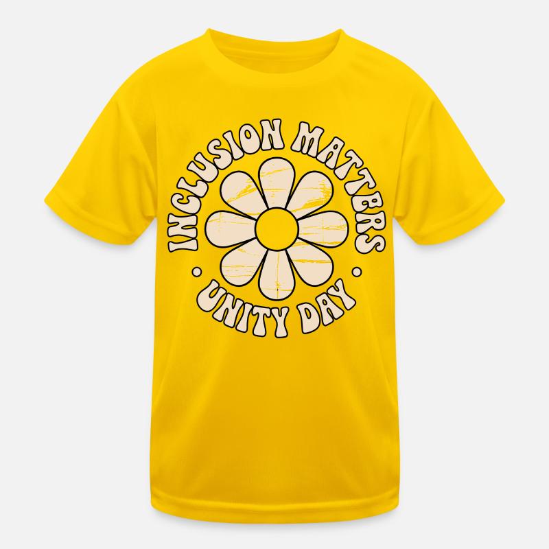 Inklusion Botschaft Retro Blumen Kinder Funktions-T-Shirt