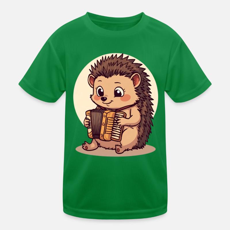 Igel spielt Akkordeon Kinder Funktions-T-Shirt