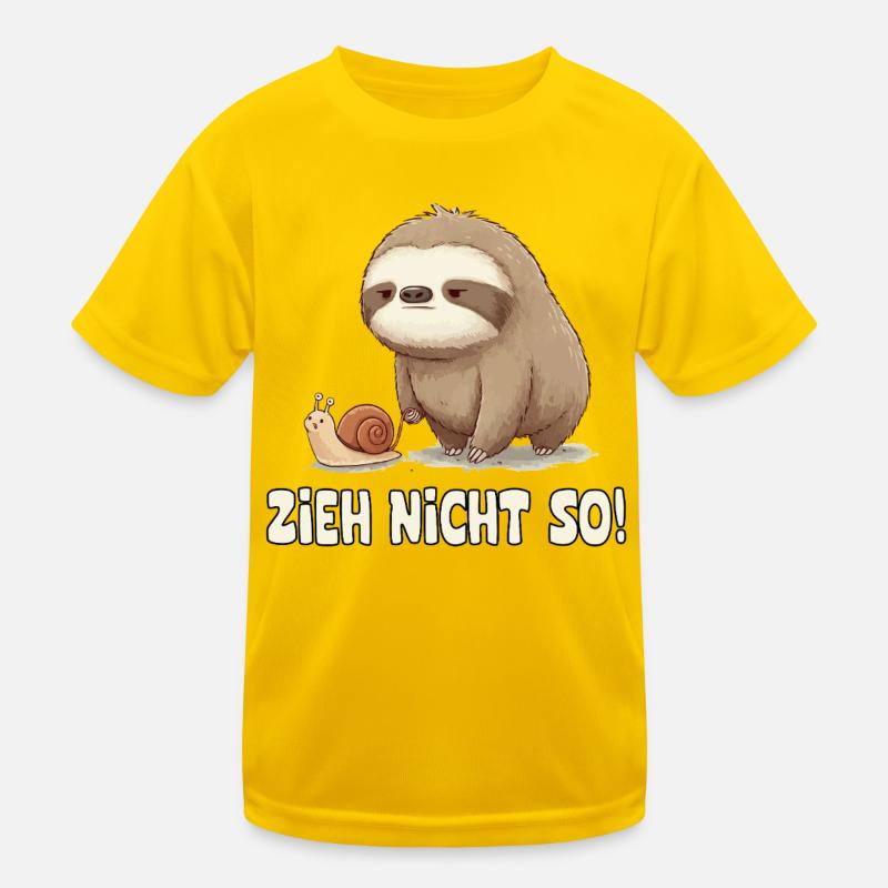Pull Not So Sloth Cartoon Kids Functional T-Shirt