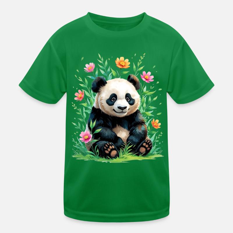 Panda dans la forêt fleurie T-shirt sport Enfant