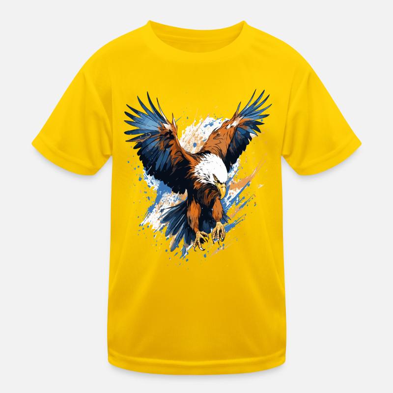 Stormy Eagle Splash Art - Kids Functional T-Shirt - egg yellow