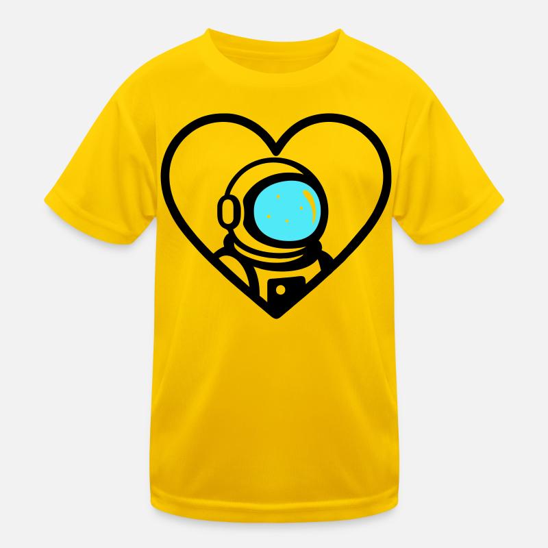 Astronaut Heart Space Cosmo Helmet Kids Functional T-Shirt