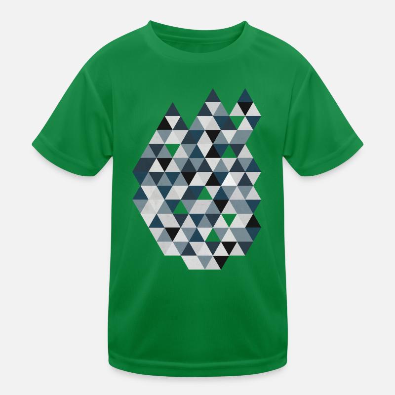Blue Triangle Mosaic Geometry Triangles Kids Functional T-Shirt