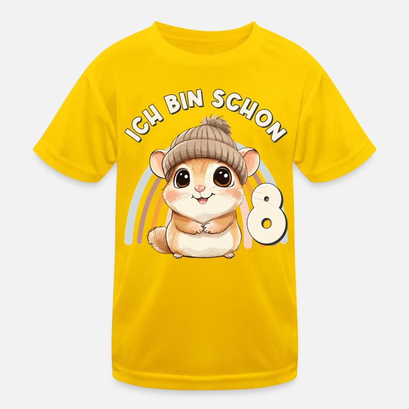 8e anniversaire Licorne Arc-en-ciel mignonne T-shirt sport Enfant