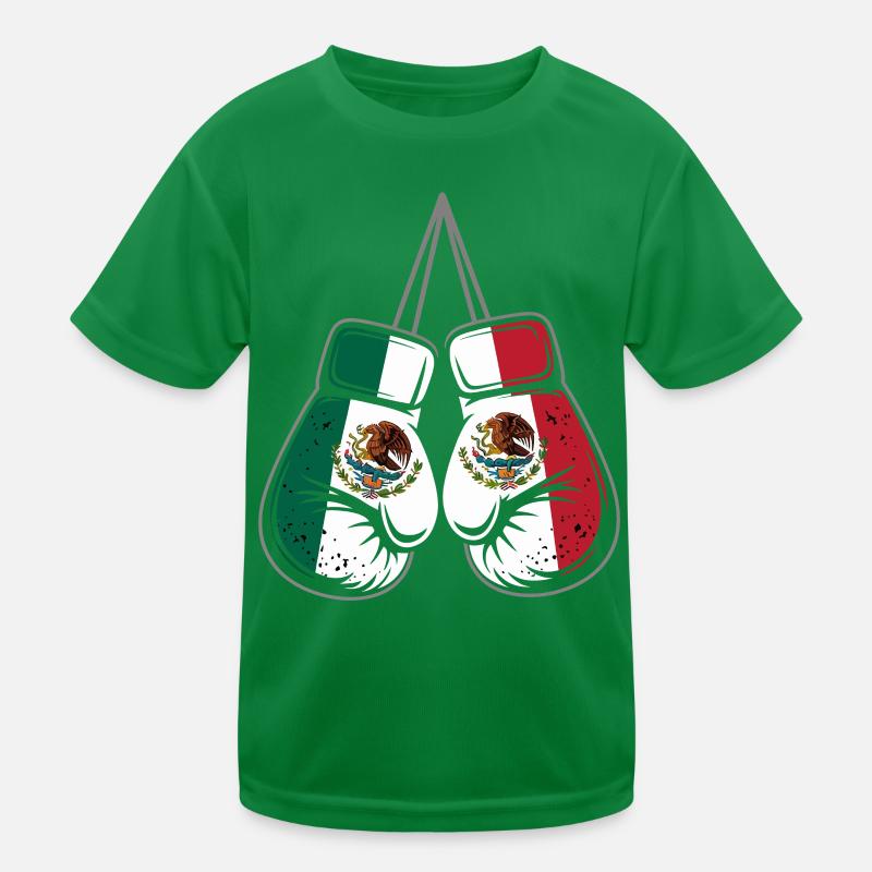 Mexiko Flaggen Boxhandschuhe Kinder Funktions-T-Shirt