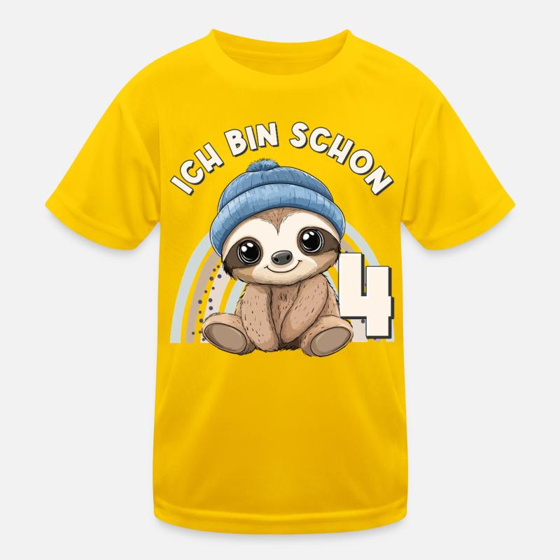 4e anniversaire paresseux arc-en-ciel mignon T-shirt sport Enfant