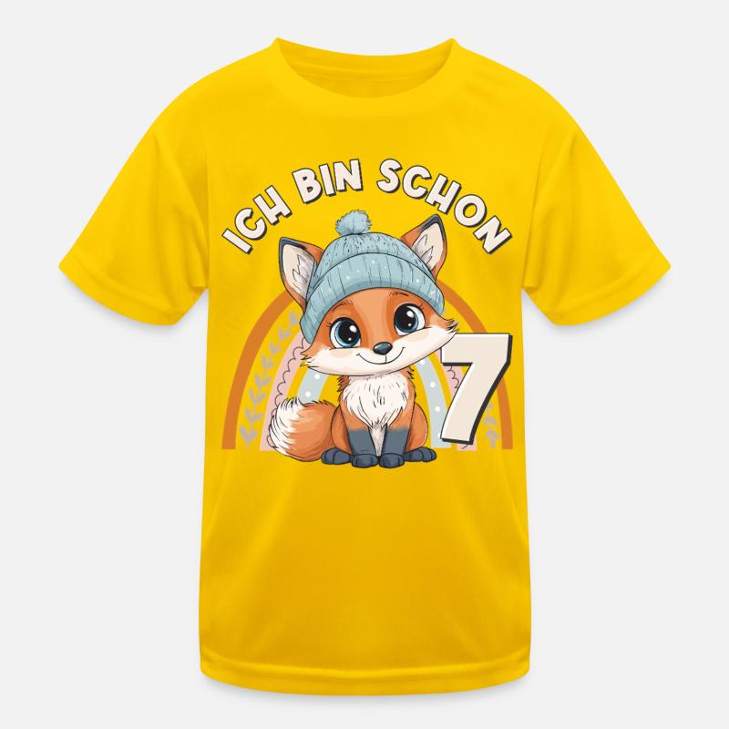 7e anniversaire Renard arc-en-ciel mignon mignon T-shirt sport Enfant