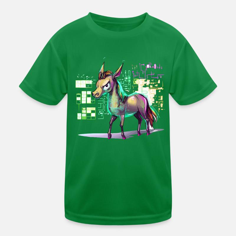 Explosion de couleurs de cheval holographique néon T-shirt sport Enfant